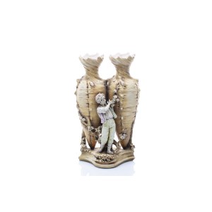 PAIR OF FIGURAL VASES | AMPHORA, RSTK (REISSNER, STELLMACHER & KESSEL), TURN-TEPLITZ (CZECH / BOHEMIAN AROUND 1900)