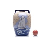 ART DECO VASE WITH SAILBOATS DECORATION | AMPHORA, RIESSNER & KESSEL, TRNOVANY NEAR TEPLICE (TURN-TEPLITZ, BOHEMIA) (CZECH / BOHEMIAN CIRCA 1920-1930)
