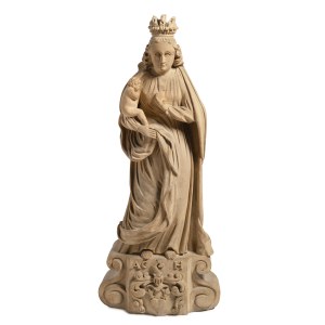 CZECH SCULPTOR OF THE 20TH CENTURY | MADONNA AND CHILD (SANDSTONE) (2ND HALF OF THE 20TH CENTURY)
