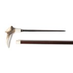 WALKING STICK WITH DAGGER | (CZECH / BOHEMIAN END OF THE 20TH CENTURY)