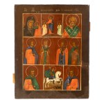 ICON WITH THE FEAST OF THE RESURRECTION OF CHRIST AND SAINTS | (RUSSIA / RUSSIAN)