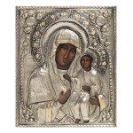ICON OF THE MOTHER OF GOD WITH CHILD IN A DECORATIVE OKLAD | (EASTERN EUROPE / EASTERN EUROPEAN 21ST CENTURY)