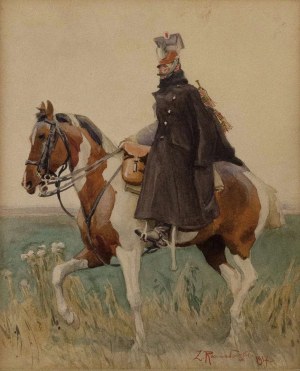 Zygmunt Rozwadowski (1870-1950), Polski oficer ułanów na koniu, 1917