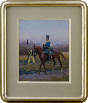 Jan Rosen (1854-1936), Żołnierz prowadzący konia