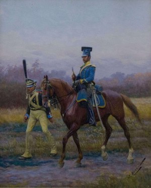 Jan Rosen (1854-1936), Żołnierz prowadzący konia
