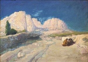 Iwan Trusz (1869-1941), Dwóch Arabów siedzących wśród skał