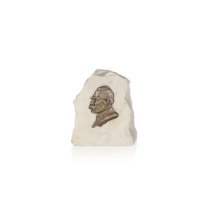 Marble button with brass relief of Marshal