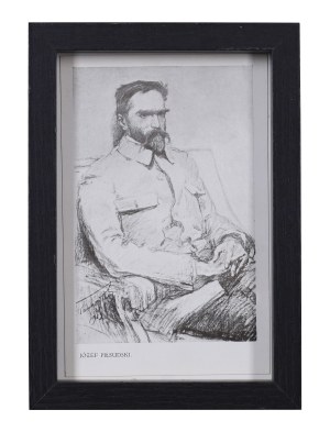 wg. Antoni KAMIEŃSKI (1860-1933), Pocztówka z portretem Marszałka w oprawie, Wydawnictwo Wiadomości Polskich, ok. 1915