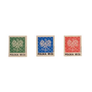 Crowned Eagle, 1980s. Set of 3 stamps