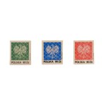 Crowned Eagle, 1980s. Set of 3 stamps