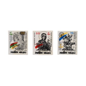 O niepodległość Polski (Litwy, Ukrainy) prosimy..., 1985. Zestaw 3 znaczków
