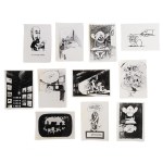Photographic reproductions: satirical drawings by Leszek Fedorowicz, 1980s (11 pieces)
