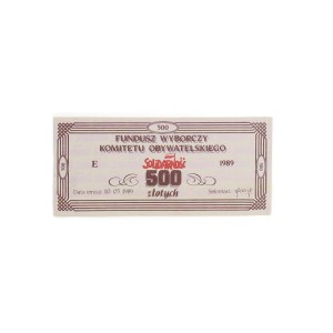 Donation. Citizens' Committee Election Fund, 500 zł, 1989