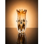 Jaroslav Taraba - metallurgical glass vase - Lednické Rovne - orange glass - Czechoslovakia - 2nd half of the 20th century