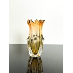 Jaroslav Taraba - metallurgical glass vase - Lednické Rovne - orange glass - Czechoslovakia - 2nd half of the 20th century