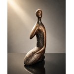 JIHOKERA Bechyně - seated girl / female nude - art deco style - ceramic sculpture - Czechoslovakia - 2nd half of the 20th century