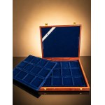 Two-tier wooden case for coins / medals - for 24 pieces - vintage