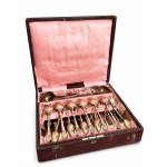 Antique alpaca cutlery set - complete set in original case - marked SANDRIC