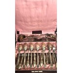 Antique alpaca cutlery set - complete set in original case - marked SANDRIC