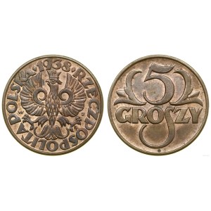 Poland, 5 groszy, 1938, Warsaw