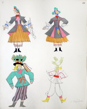Zofia Stryjeńska (1891 - 1976), STROJE LUDOWE Z KUJAWSKIEGO, 1939