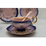 Tête-à-tête coffee set - pink porcelain - HC Chodov
