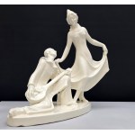 Art Deco - Pierrot and Colombina - Large figure - author - Emil Hlavica - Brno 1930s