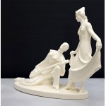 Art Deco - Pierrot and Colombina - Large figure - author - Emil Hlavica - Brno 1930s
