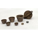 Set of brass bucket [pharmacy] weights - Vienna 1866.