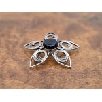 Filigree silver brooch with onyx pr. silver 900