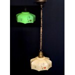 Art Deco - pendant lamp with uranium shade - 1930s