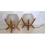 A pair of Dřevo Humpolec table lamps - Czechoslovakia 1970s