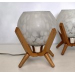 A pair of Dřevo Humpolec table lamps - Czechoslovakia 1970s