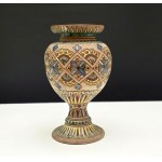 Hutsul vase - J. Broszkiewicz - Poland Forged, interwar period, painted engraved clay.