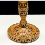 Three-armed wooden Hutsul candlestick - Eastern Carpathians - 1st half of the 20th century. [Folk Art, Hutsul ]