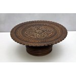 Large Hutsul wooden revolving platter on a leg - interwar period [ Hutsul, Second Republic ].