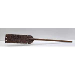 Collectible richly decorated paddle spinning wheel - 2nd half of the 19th century[ Folk Art].