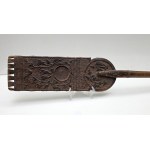 Collectible richly decorated paddle spinning wheel - 2nd half of the 19th century[ Folk Art].
