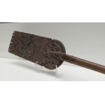Collectible richly decorated paddle spinning wheel - 2nd half of the 19th century[ Folk Art].