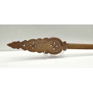 Collectible hand-decorated paddle spinning wheel - 2nd half of the 19th century[ Folk Art].