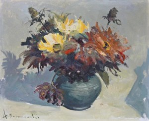 Henryk Baranowski (1932 Starogard Gdański - 2005 Gdynia), Kwiaty w wazonie, 1983 r.