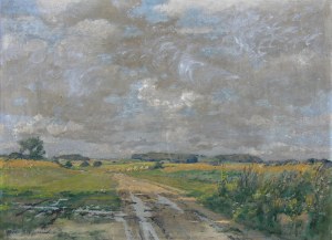Albrecht Biedermann (1870 - 1949), Pejzaż z kłębiastymi chmurami