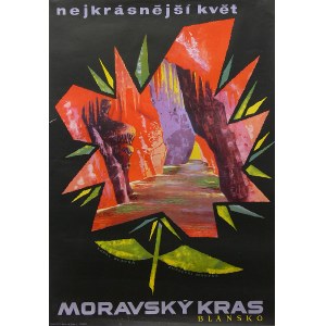 Plakat turystyczny Jaskinia Punkevní w Krasie Morawskim