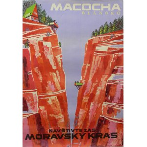 Plakat turystyczny Przepaść Macocha w Krasie Morawskim
