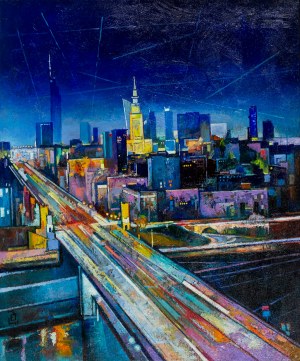 David Bagalishvili (ur. 1963), Warsaw at night, 2026