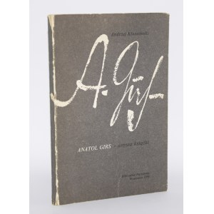 [Dedication] Andrzej KŁOSSOWSKI – ANATOL GIRS – book artist.