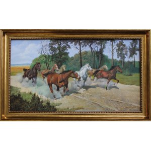 Boguslaw Kudelski, Horses at the gallop, 2025