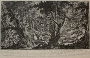 Johann Elias Ridinger, Polowanie par force na jelenia(z serii „Die par force Jagd des Hirschen und deren ganzer Vorgang mit ausführlicher Beschreibung in 16 Kupfertafeln”)