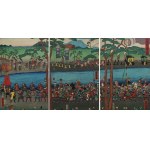 Utagawa Yoshitora, Generał Yoshitsune Minamoto wyrusza na wojnę - tryptyk