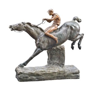 Figur Sprung über ein Hindernis (Goldscheider, ca.1900)